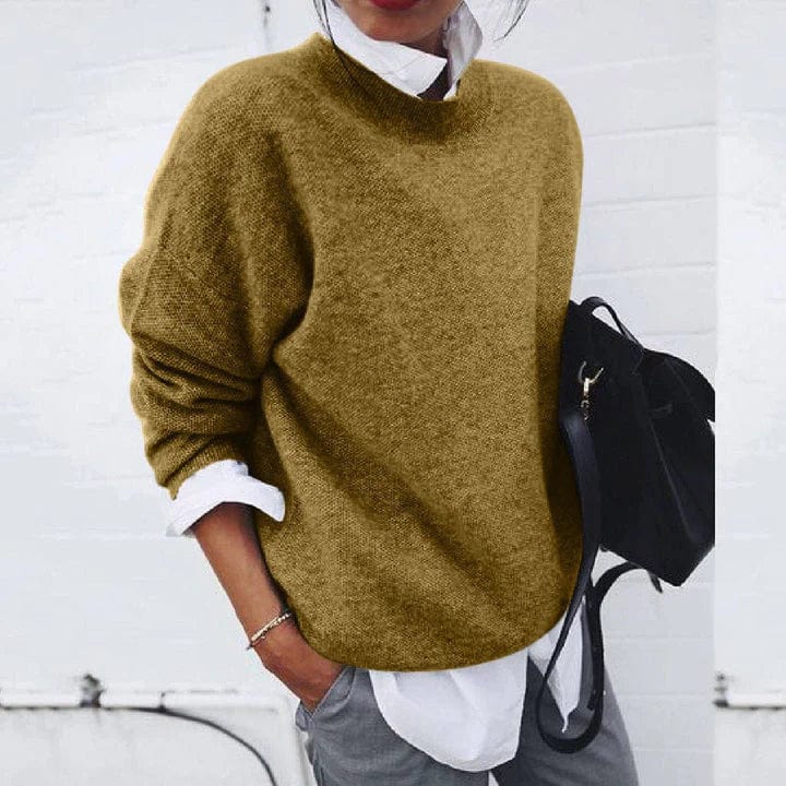 Relaxed fit sweater in khaki