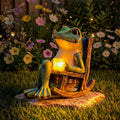 Solar-Powered Garden Frog Lantern