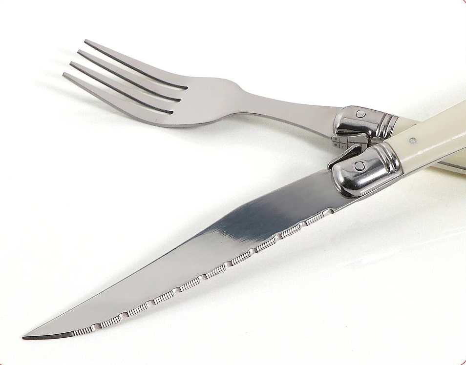 Ivory-Handle Stainless Steel Flatware Set