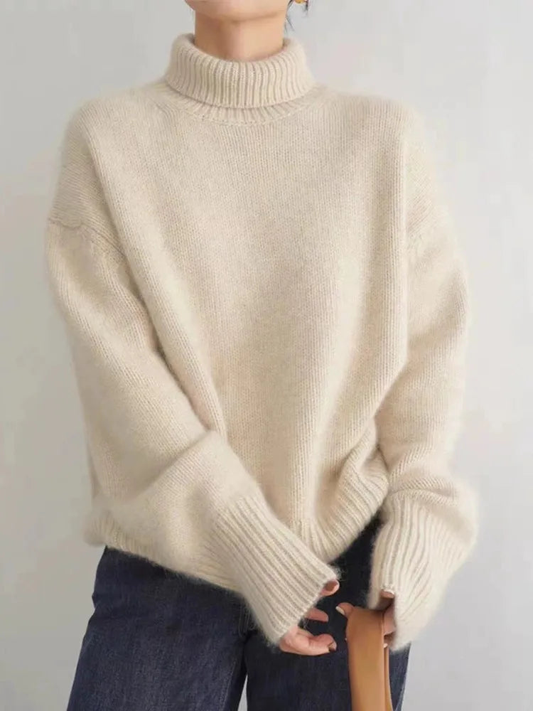 High collar turtleneck sweater, alternate view
