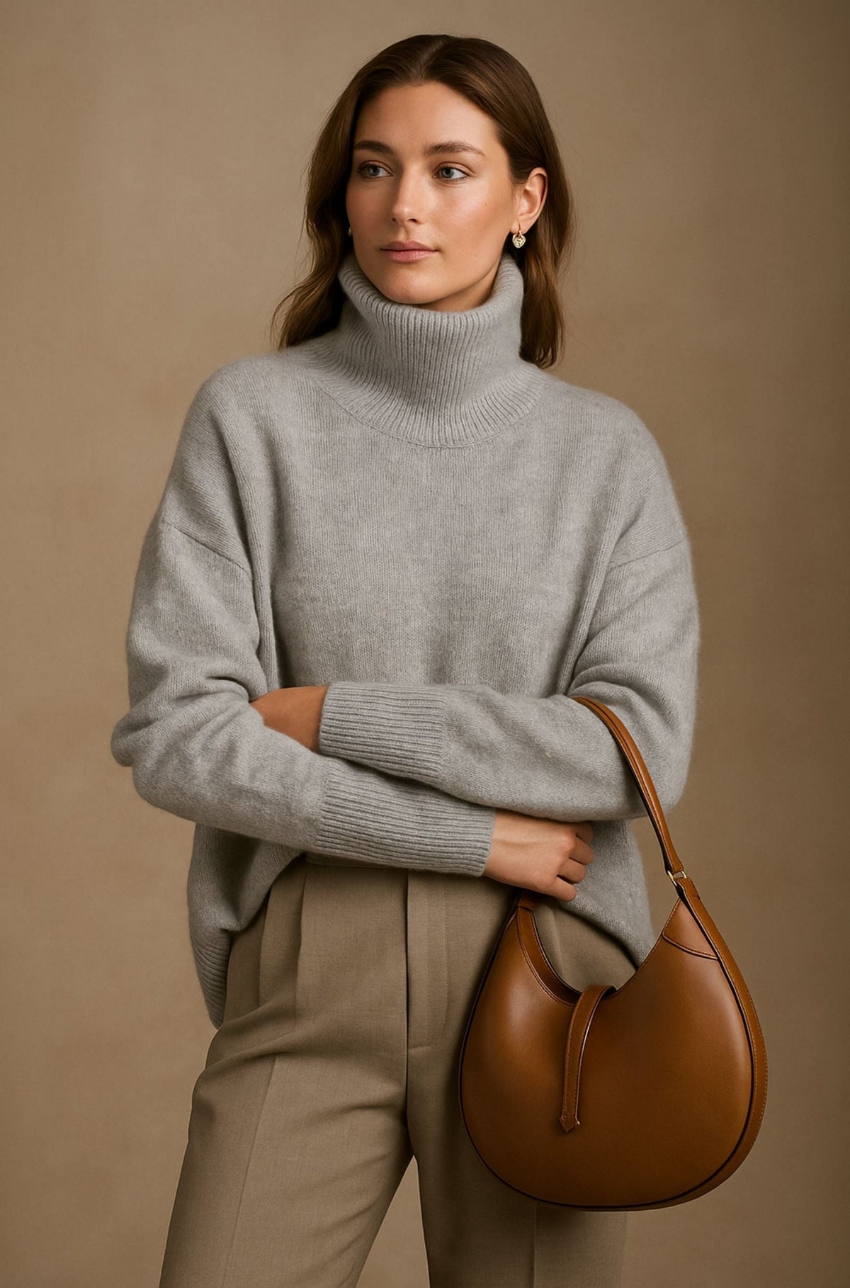 Lightweight fitted sweater in gray