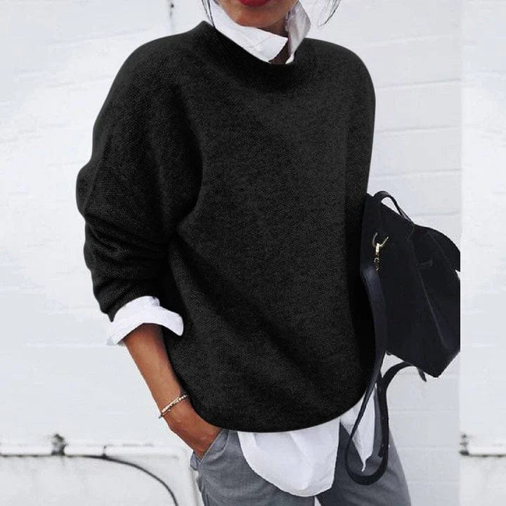 Relaxed fit sweater in black