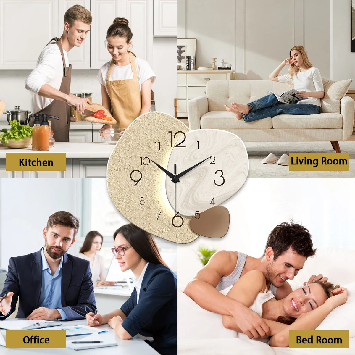 Modern Simple Wall Clock, Silent Quartz Design