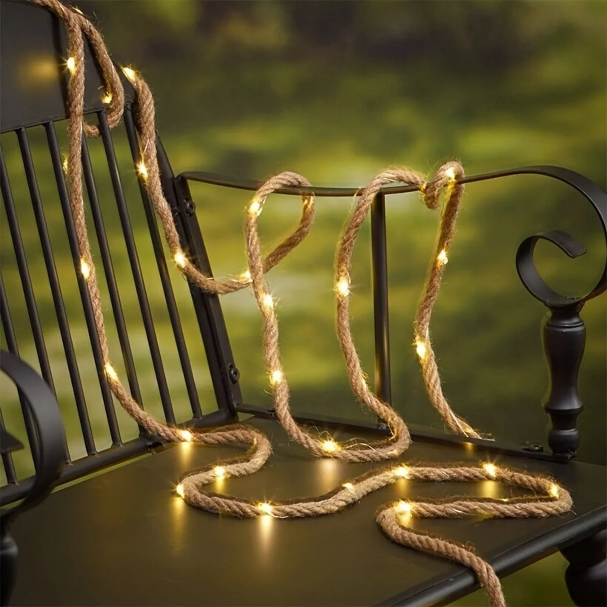 Solar-Powered Hemp Rope Fairy Lights