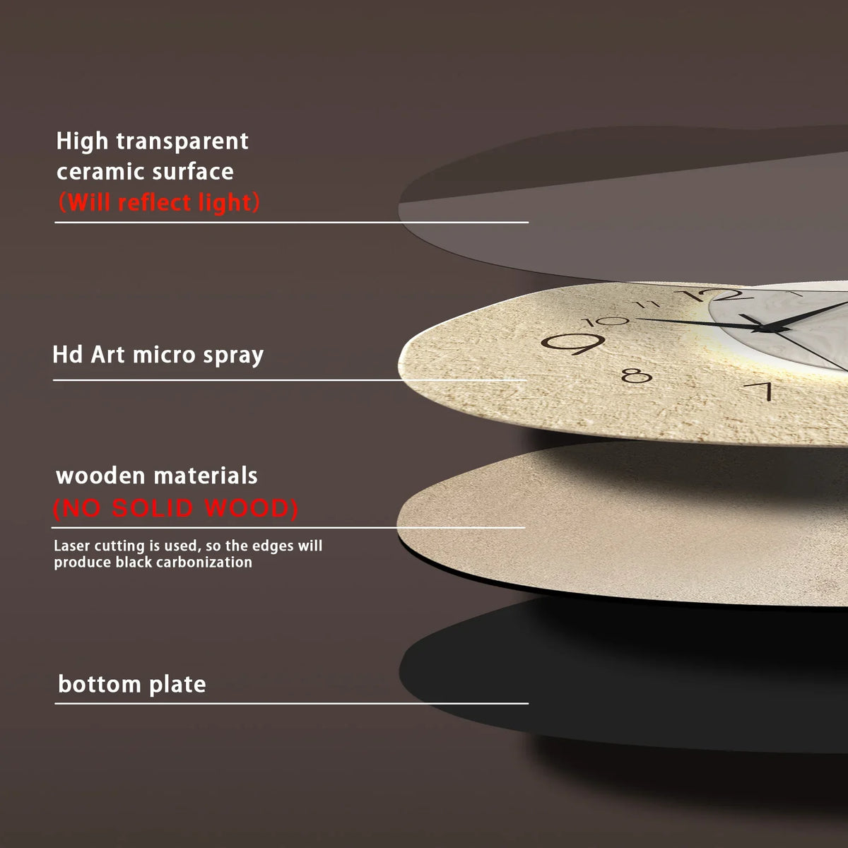 Modern Simple Wall Clock, Silent Quartz Design