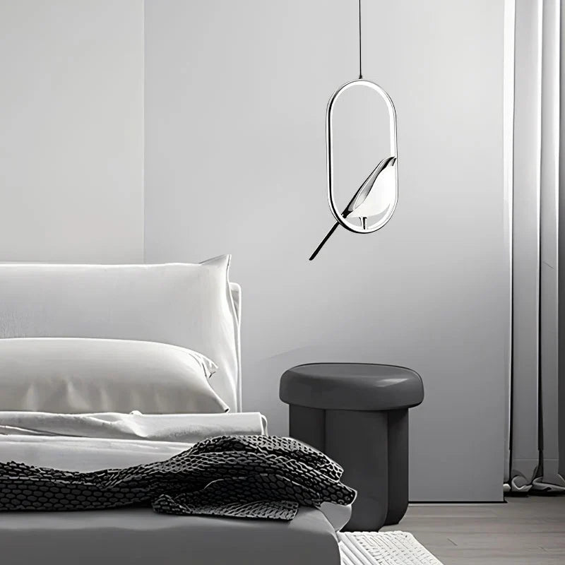 Nordic Bird-Shaped LED Pendant Light, Sculptural Design