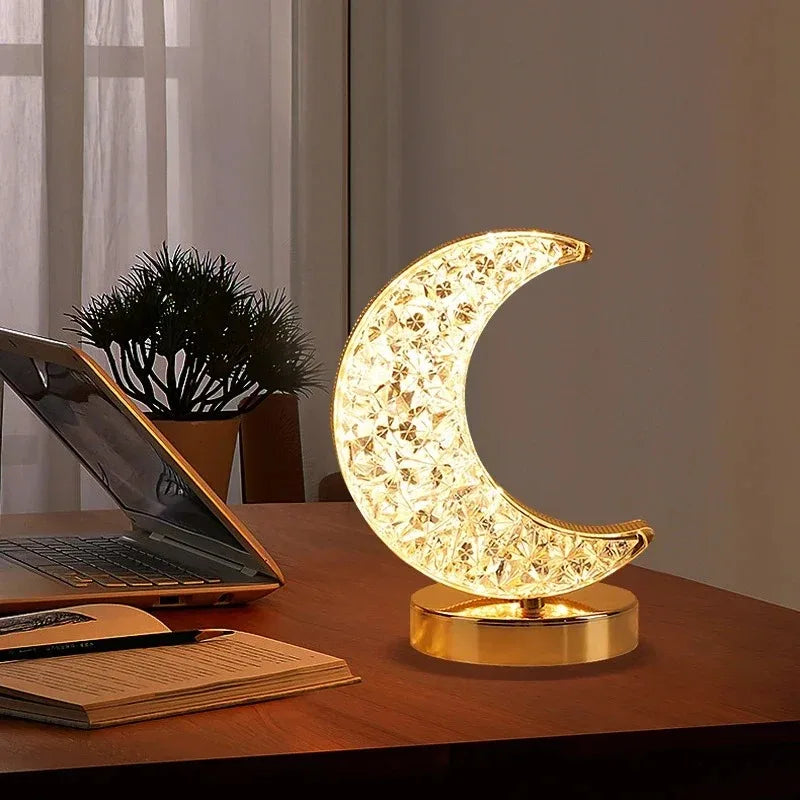 Rechargeable 3D Crystal LED Night Light with Touch Dimmer