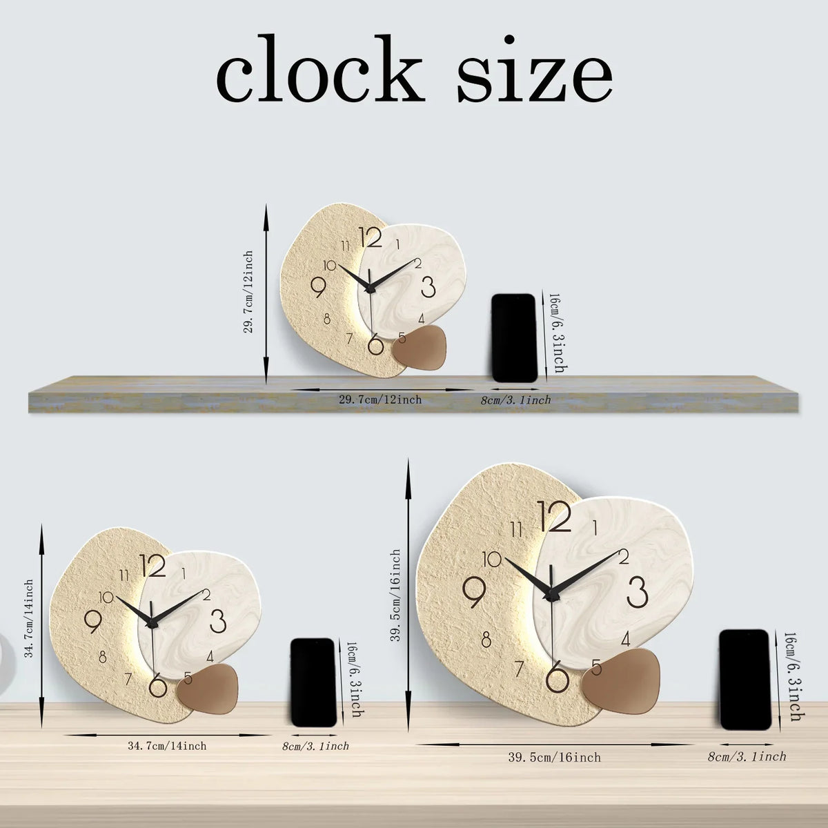Modern Simple Wall Clock, Silent Quartz Design