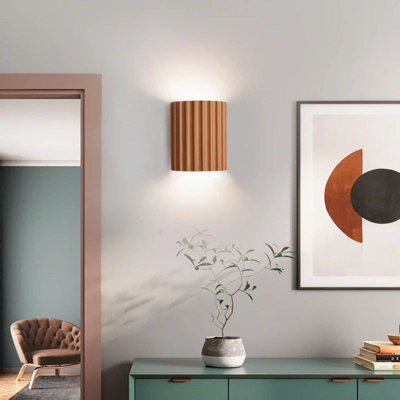 Ribbed Resin Nordic Wall Sconce for Modern Interiors