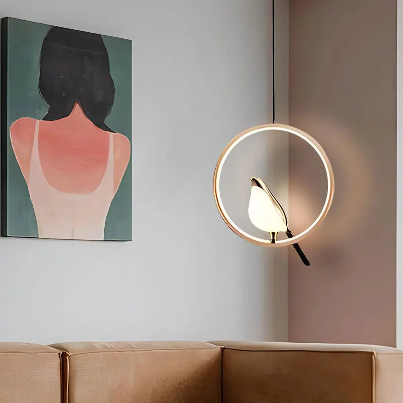 Nordic Bird-Shaped LED Pendant Light, Sculptural Design