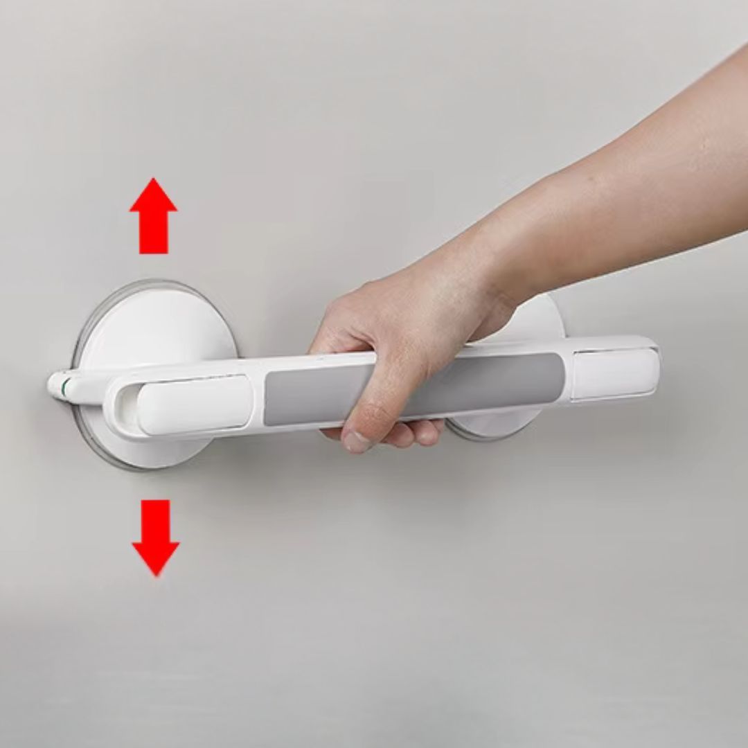Tool-Free Shower Safety Grab Bar with Lock Indicator