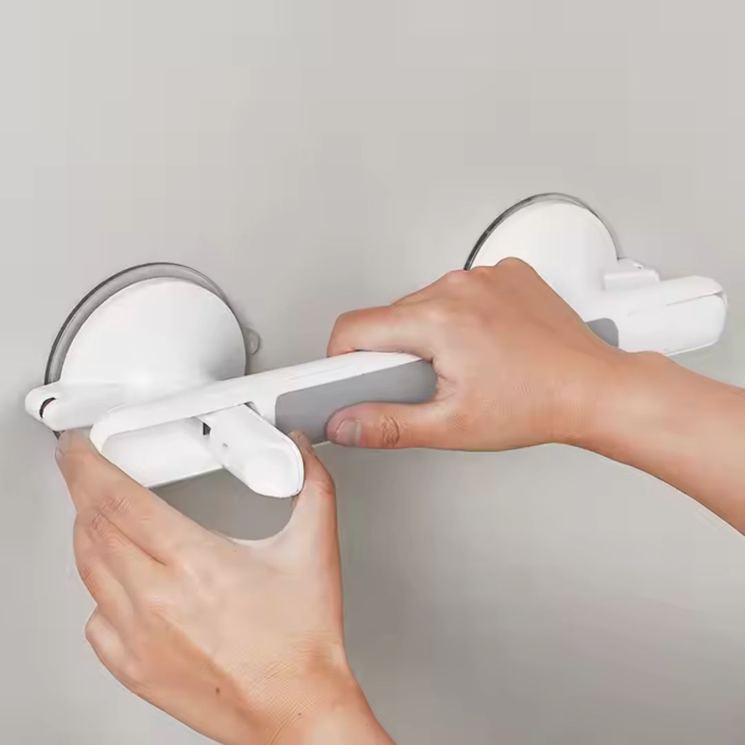Tool-Free Shower Safety Grab Bar with Lock Indicator