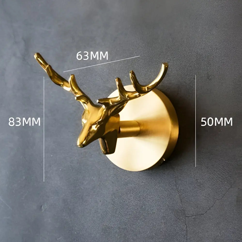 Solid Brass Animal Wall Hook, Gold Finish