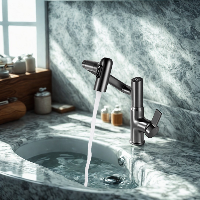 360-Degree Swivel Kitchen Faucet with Temperature Display