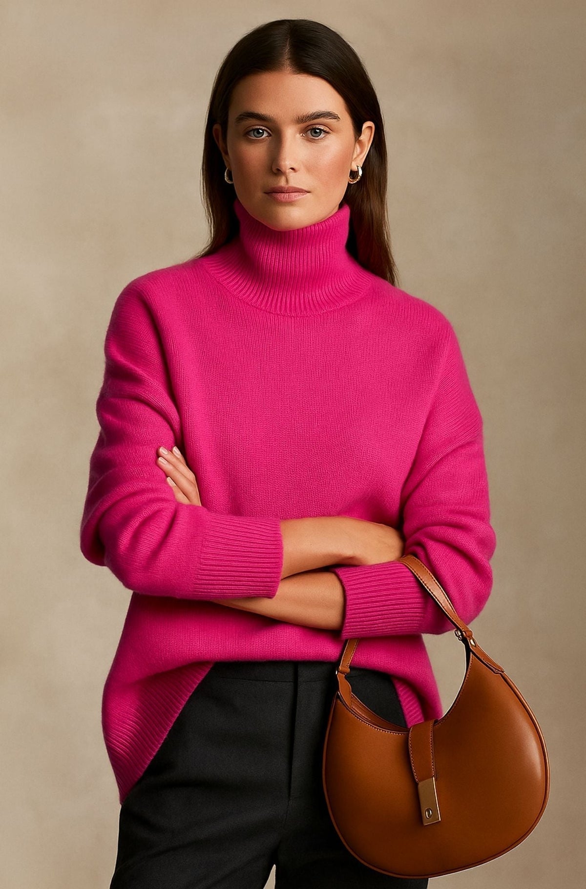Lightweight fitted sweater in pink