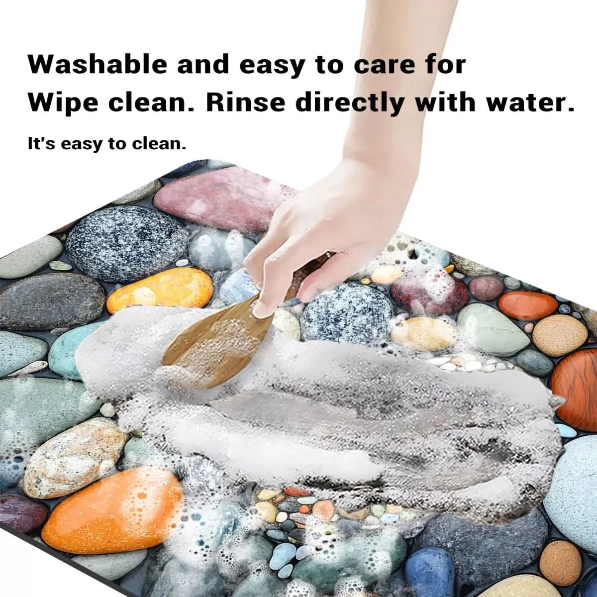 Stone Design Diatomite Non-slip Bath Mat Bathroom Shower Mat
