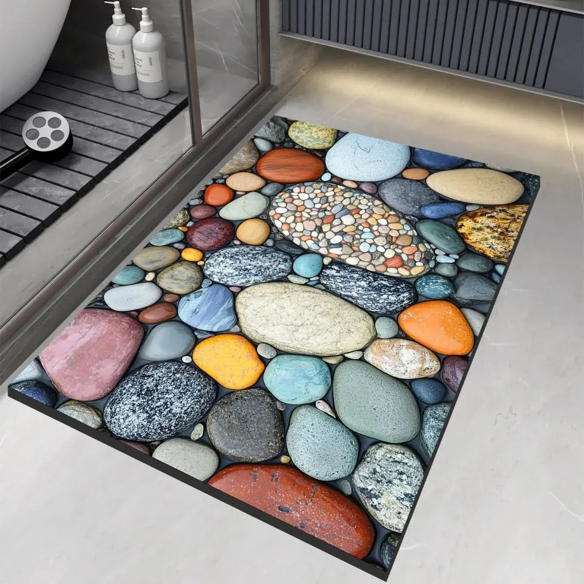 Stone Design Diatomite Non-slip Bath Mat Bathroom Shower Mat
