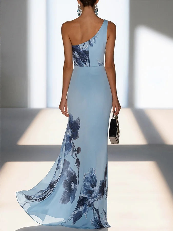 One-shoulder mermaid maxi dress, alternate view