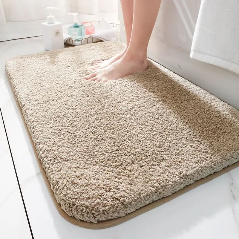 Plush Extra-Thick Microfiber Bath Mat, Non-Slip Backing