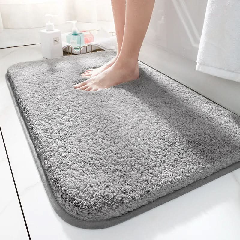 Plush Extra-Thick Microfiber Bath Mat, Non-Slip Backing
