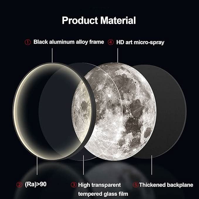 Realistic Moon-Surface Bedroom Lamp