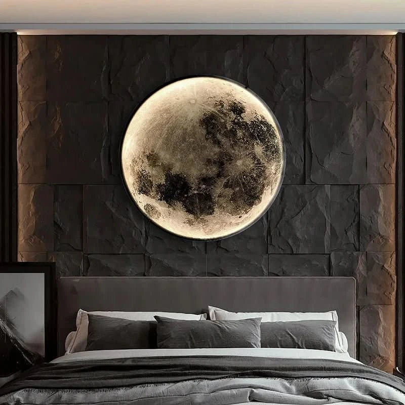 Realistic Moon-Surface Bedroom Lamp