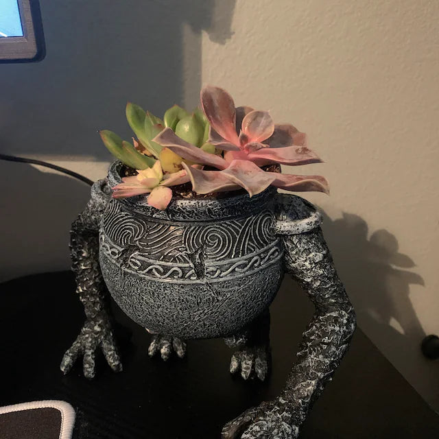 Fantasy Warrior Fist Armor Resin Planter Pot