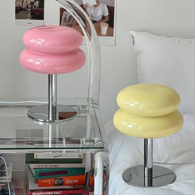 Retro Glass Table Lamp with Chrome Base, Italian-Inspired Design