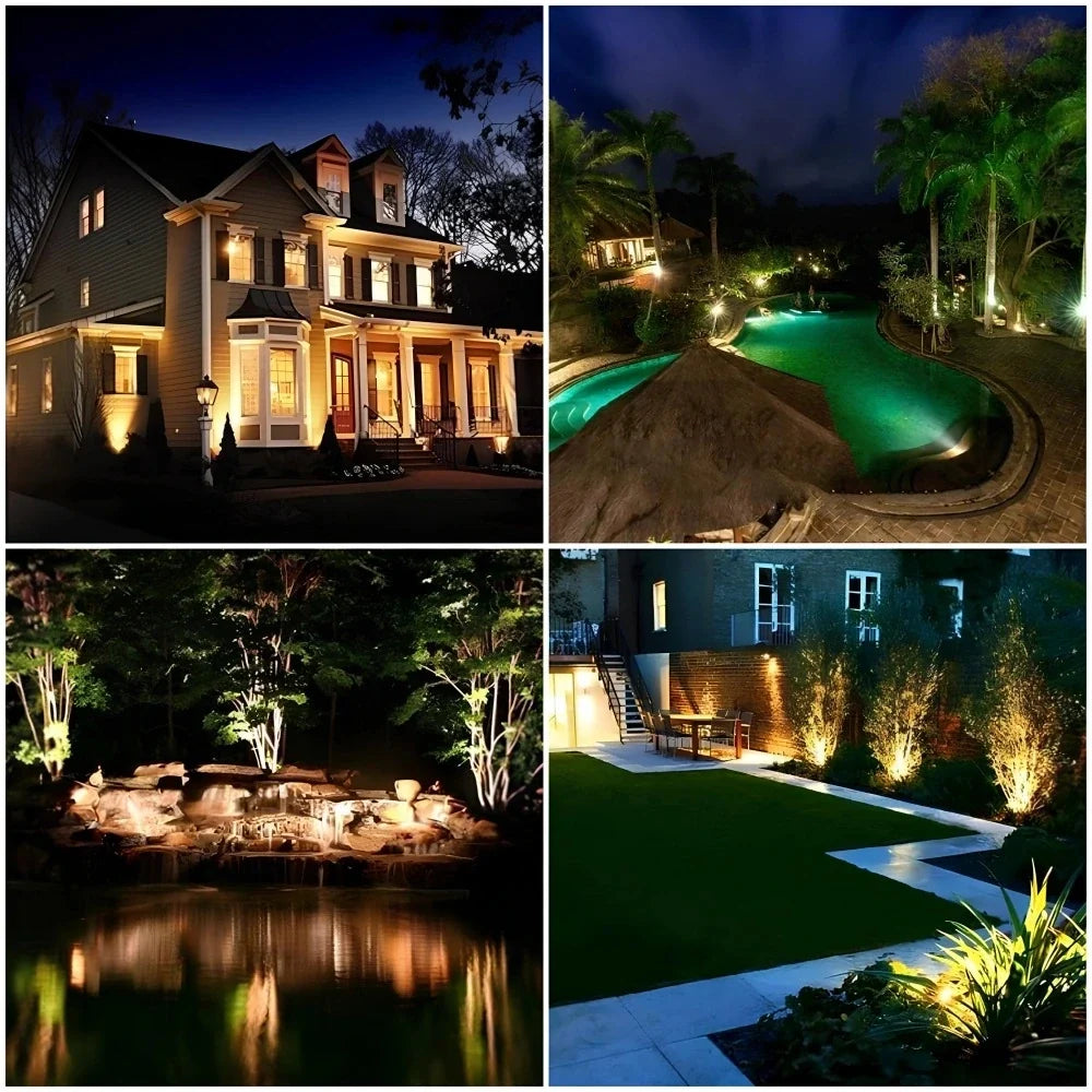 Solar-Powered Color Changing Garden Spotlight