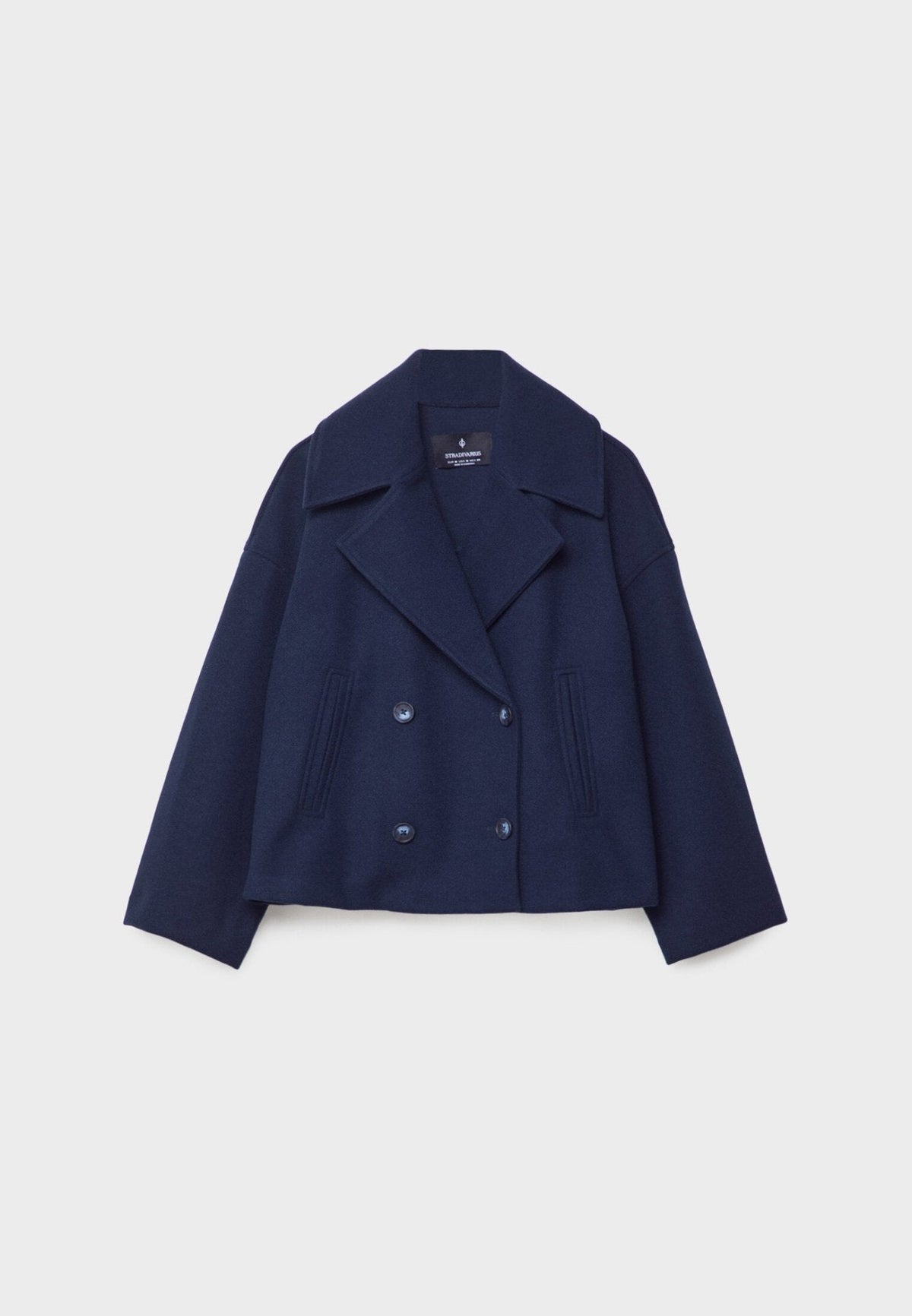 Tailored double-breasted jacket in navy blue view