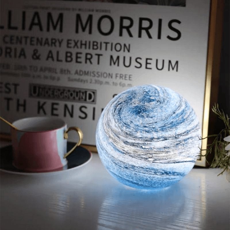 Multi Color Glass Sphere Moon Lamp