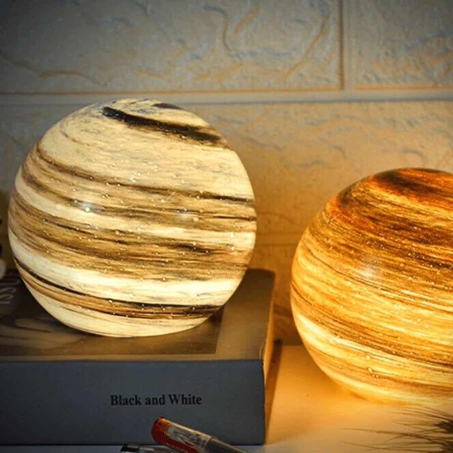 Multi Color Glass Sphere Moon Lamp