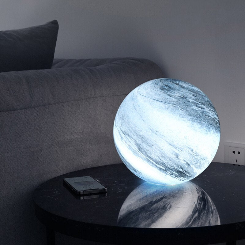 Multi Color Glass Sphere Moon Lamp