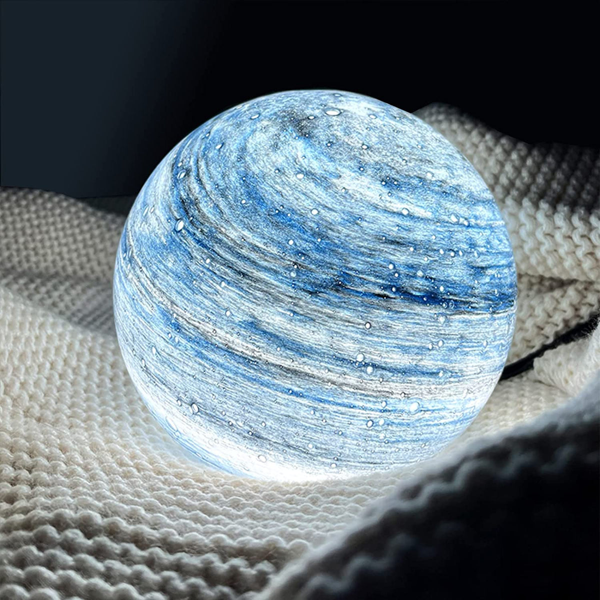 Multi Color Glass Sphere Moon Lamp