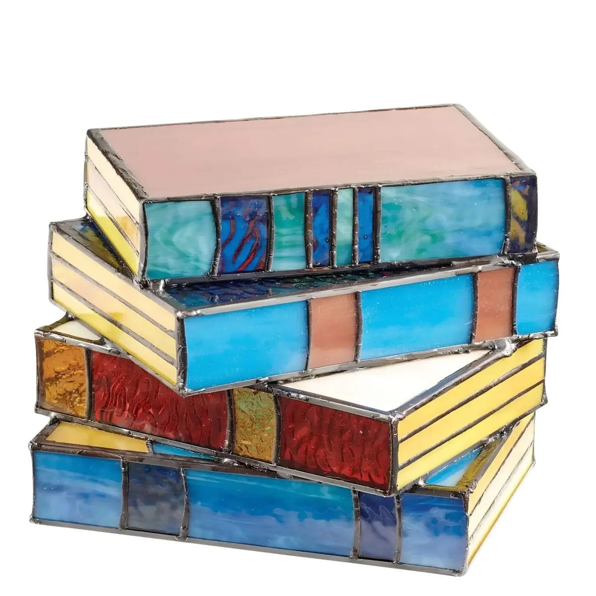 Stained Glass Book Lamp, Handcrafted Art Lighting