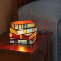 Stained Glass Book Lamp, Handcrafted Art Lighting
