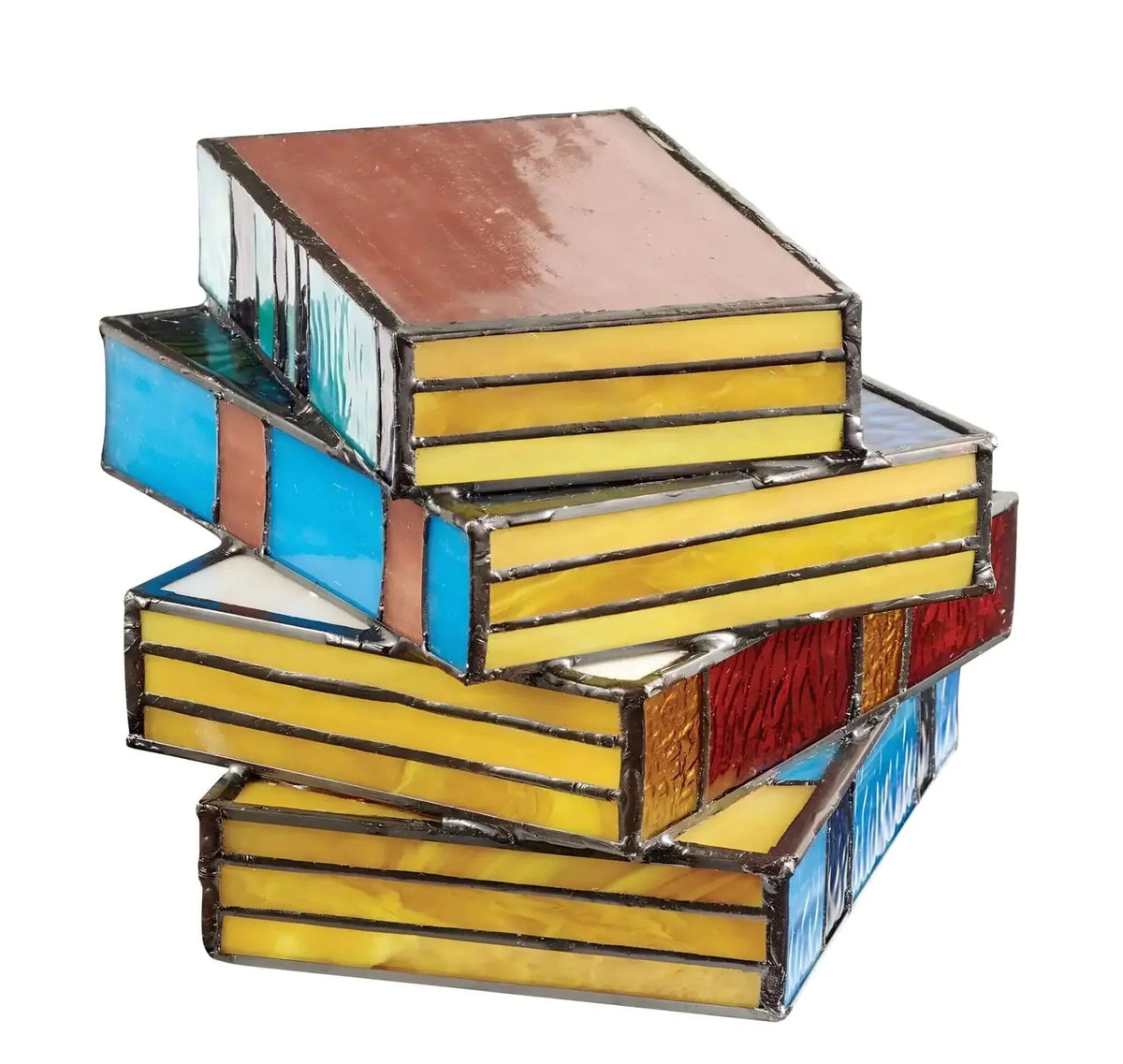 Stained Glass Book Lamp, Handcrafted Art Lighting