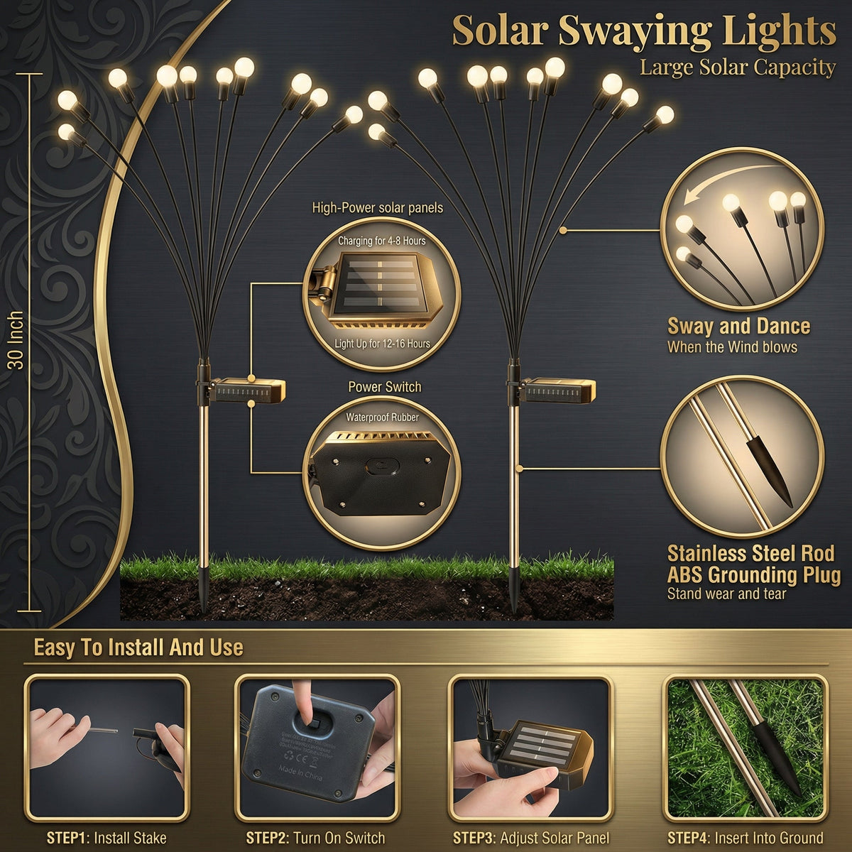 Solar Outdoor Swaying Garden Lights