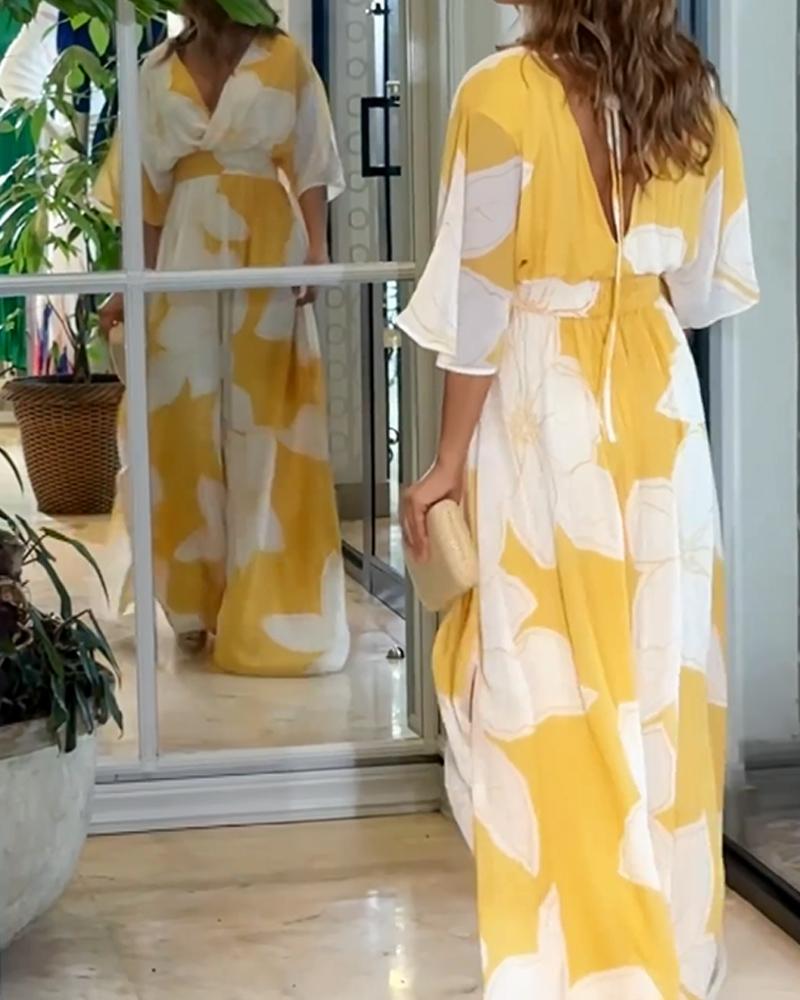 Floral midi dress, detail view
