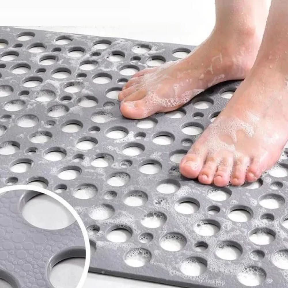 Anti-Slip Suction-Cup Shower Mat with Quick-Drain Holes
