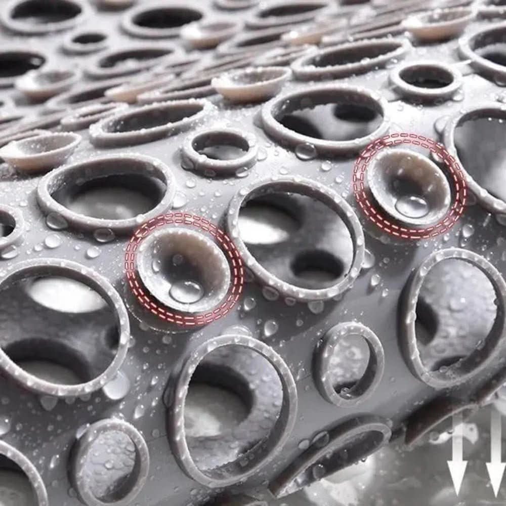 Anti-Slip Suction-Cup Shower Mat with Quick-Drain Holes
