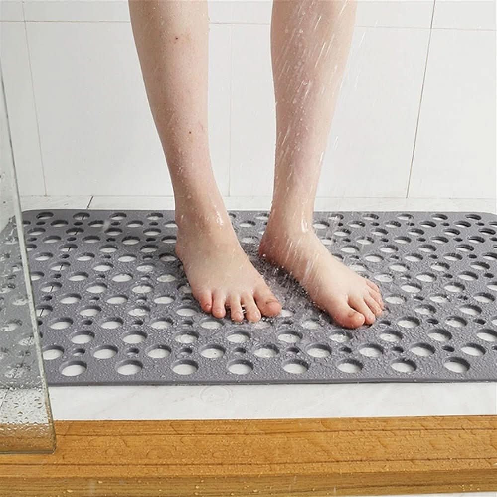 Anti-Slip Suction-Cup Shower Mat with Quick-Drain Holes