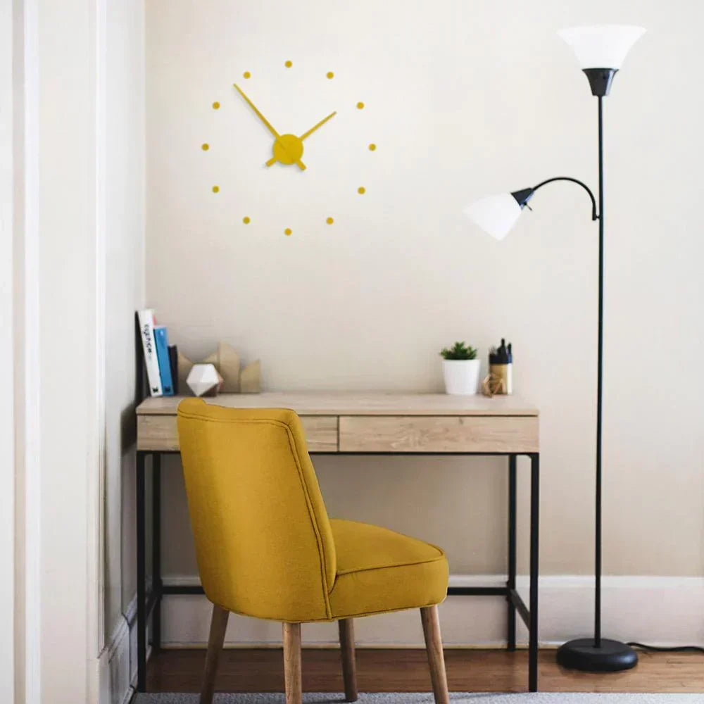 Contemporary Metal Wall Clock with Quartz Movement