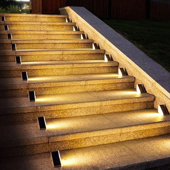 Solar-Powered Outdoor Stair and Deck Lights