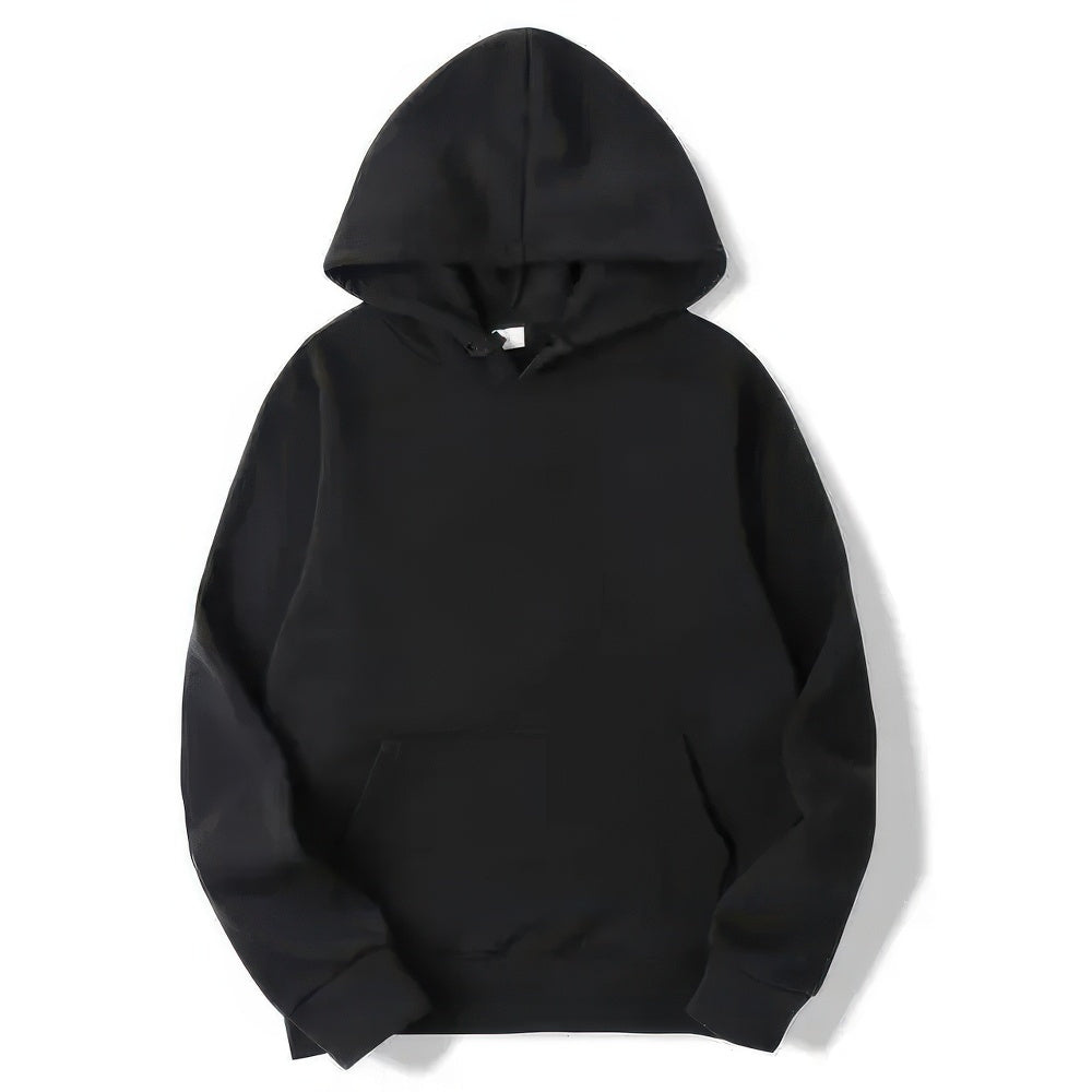 Women's drawstring pullover hoodie in black