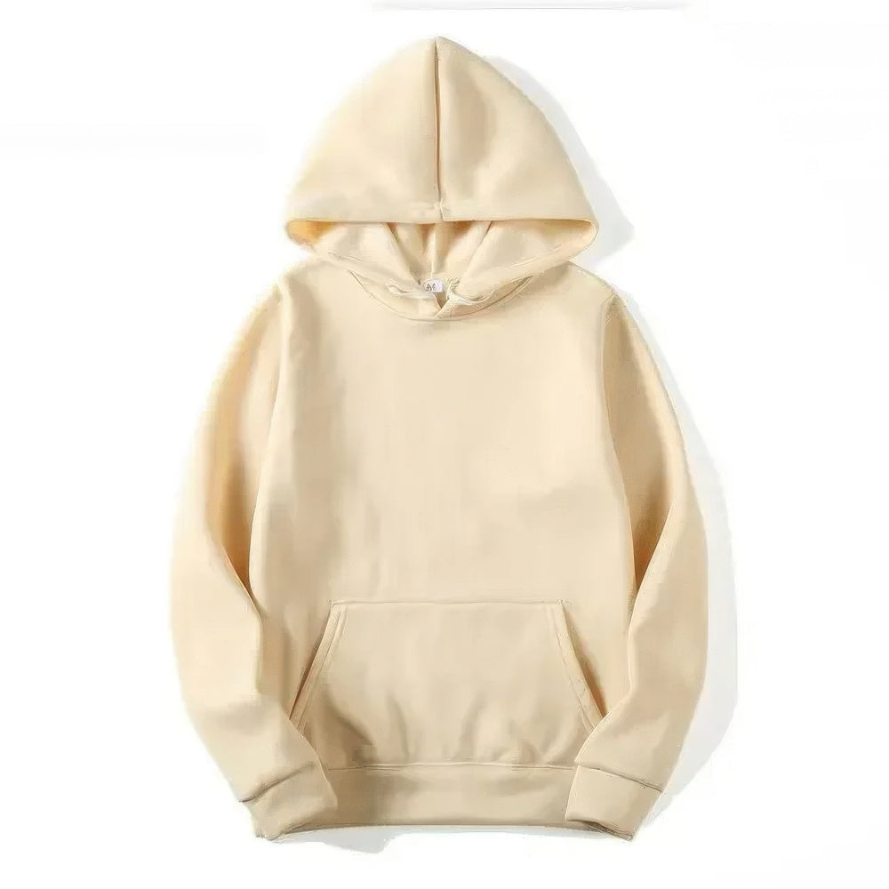 Women's drawstring pullover hoodie in cream