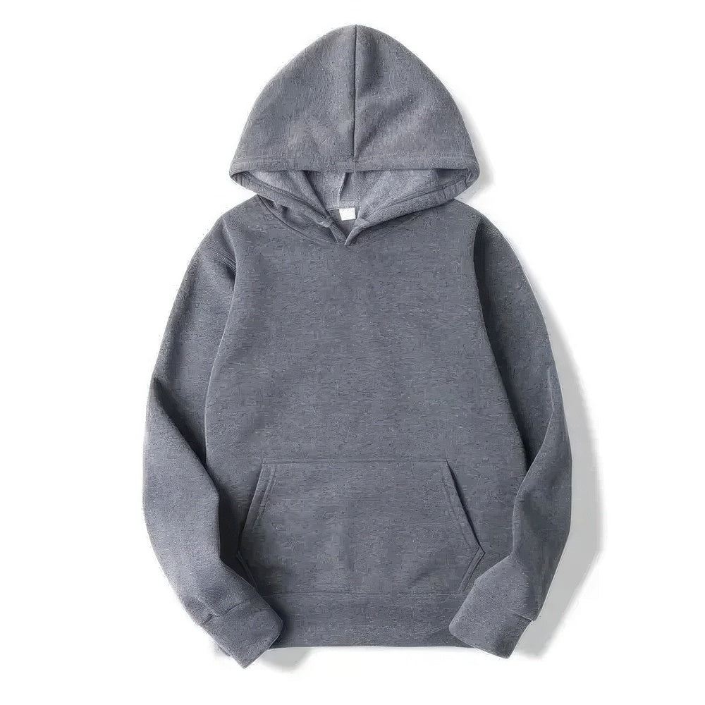 Women's drawstring pullover hoodie in dark gray
