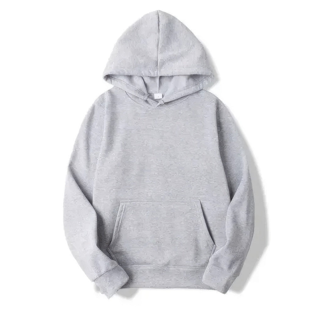 Women's drawstring pullover hoodie in gray