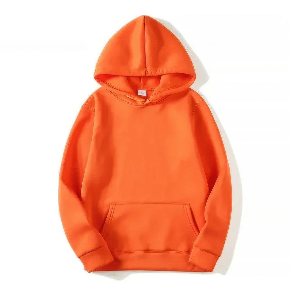 Women's drawstring pullover hoodie in orange