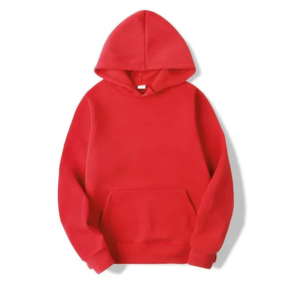 Women's drawstring pullover hoodie in red